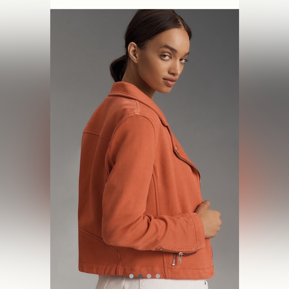 Anthropologie NWT Sz S, top rated super cool The Saige Knit Moto Bomber Jacket - Picture 6 of 16